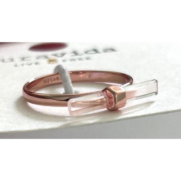 Pura Vida Rose Gold-Plated Luna Quartz Ring Size 9 With Rock Crystal - Picture 2 of 3